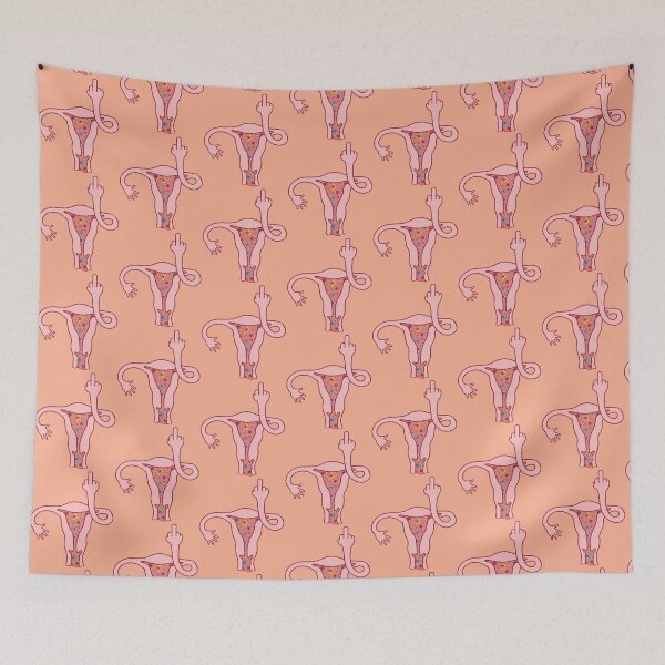 Item preview, Middle Finger Uterus Pro Choice Feminist, Uterus Finger with Flowers designed and sold by Cátia Lima.