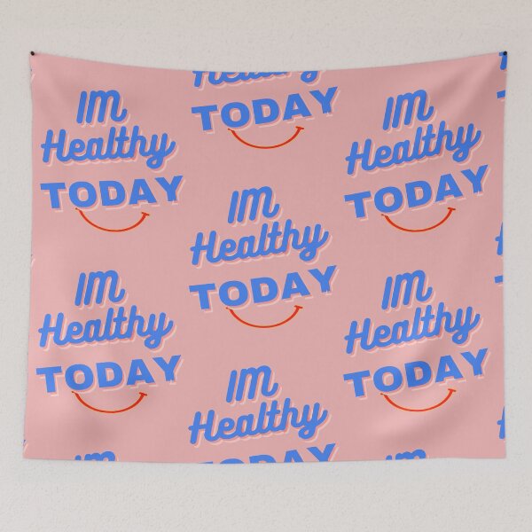 Item preview, Im Healthy Today Smiling Feel Good Breath Good Enjoy Your life Now Throw Blanket designed and sold by CoolMolo.