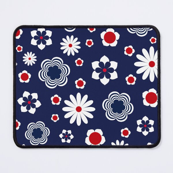Item preview, 4th of July Red White and Bloom Flower Power Seamless Repeat Pattern designed and sold by ClaudiaFlores.
