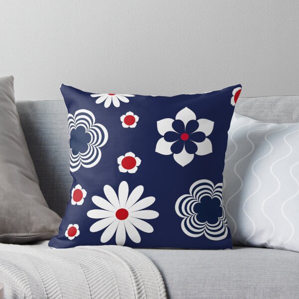 Item preview, 4th of July Red White and Bloom Flower Power Seamless Repeat Pattern designed and sold by ClaudiaFlores.