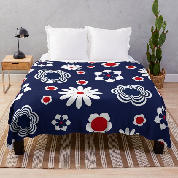 Item preview, 4th of July Red White and Bloom Flower Power Seamless Repeat Pattern designed and sold by ClaudiaFlores.