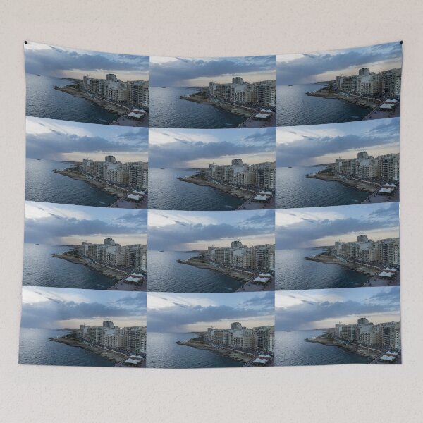 Item preview, Offshore Rainstorm - Sliema's Famous Promenade Waking Up designed and sold by Georgia Mizuleva.