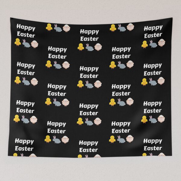 Item preview, Happy Easter Chick Bunny Lamb, white text designed and sold by JRice66.