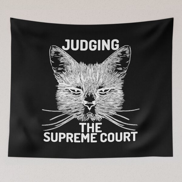 Item preview, cat judging the supreme court black designed and sold by Chaos-Touch.