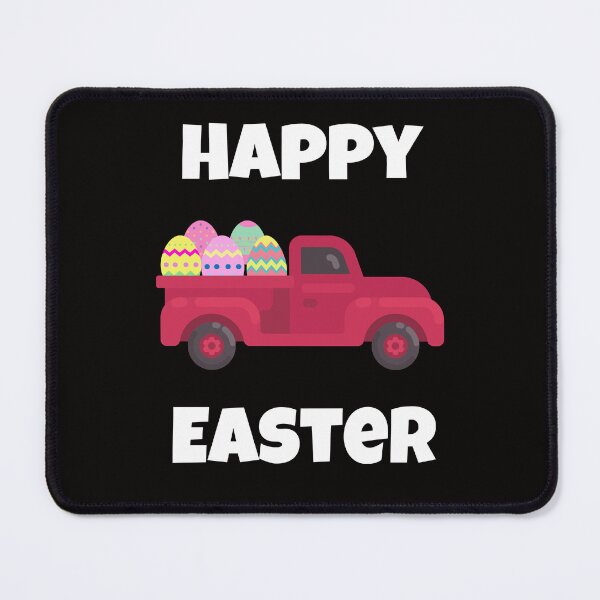 Item preview, Happy Easter, Red Truck carrying Easter Eggs, white text designed and sold by JRice66.