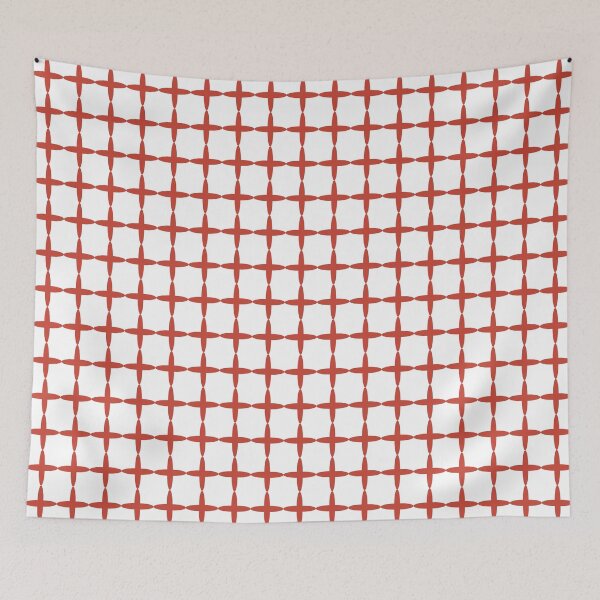 Item preview, Fire Engine Red Crosses On White Background designed and sold by burbankdesigns.