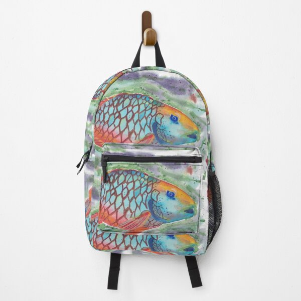 Item preview, Colorful fish swimming in ocean acrylic ink designed and sold by CrittersByLola.