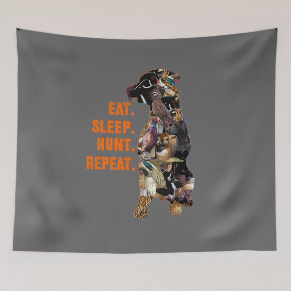 Item preview, Labrador Retriever Eat Sleep Hunt Repeat Collage with Duck Hunting, Quail Hunting, Pheasant Hunting, Deer Hunting designed and sold by LifeCrush.