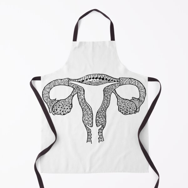 Item preview, Anatomical Uterus and Ovaries Line Drawing (Black and White) designed and sold by littlecurlew.