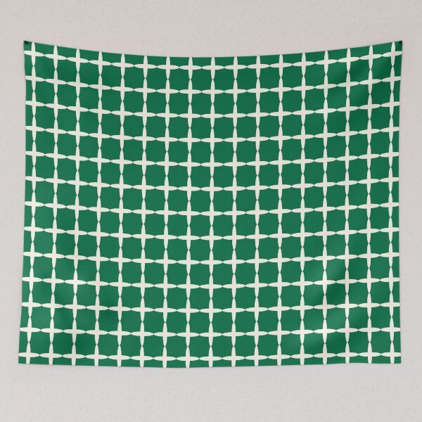 Item preview, Ivory Crosses And Kelly Green Squares designed and sold by burbankdesigns.