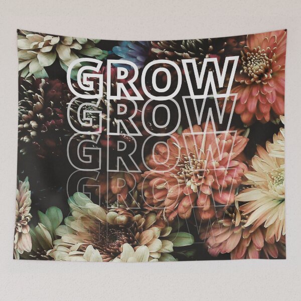 Item preview, GROW (above) - Fall Vibe Flowers, Autumn Aesthetic, Floral Background designed and sold by AliceSLee.