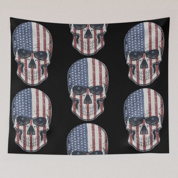 Item preview, American skull, USA flag designed and sold by Disturbed-Mind.