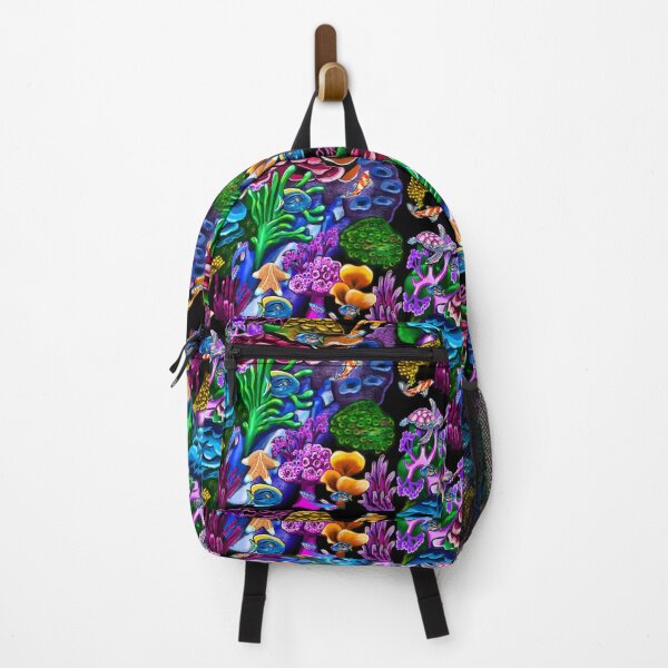 Item preview, Coral reef Ocean scene #002 with brightly coloured fish and turtle. Nautical designed and sold by Artonmytee.