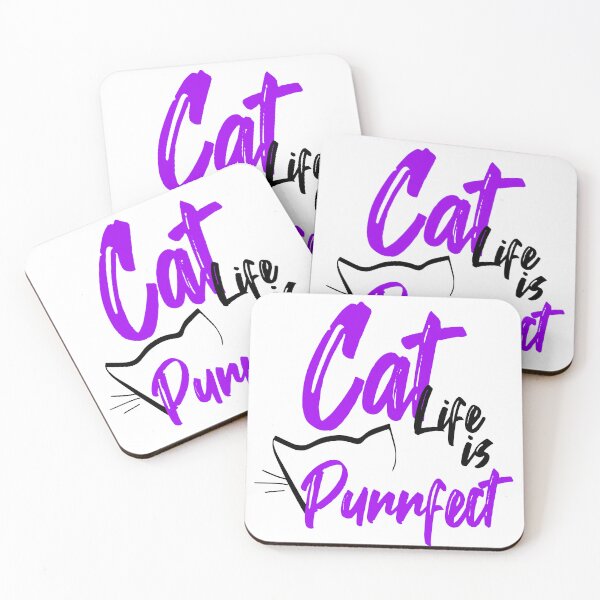 Item preview, Cat life is purrfect purple and black  designed and sold by Louise-Carson.