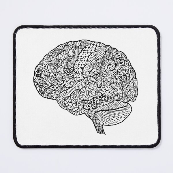 Item preview, Scientific Brain Line Drawing (Black and White) designed and sold by littlecurlew.