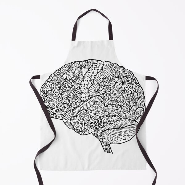 Item preview, Scientific Brain Line Drawing (Black and White) designed and sold by littlecurlew.