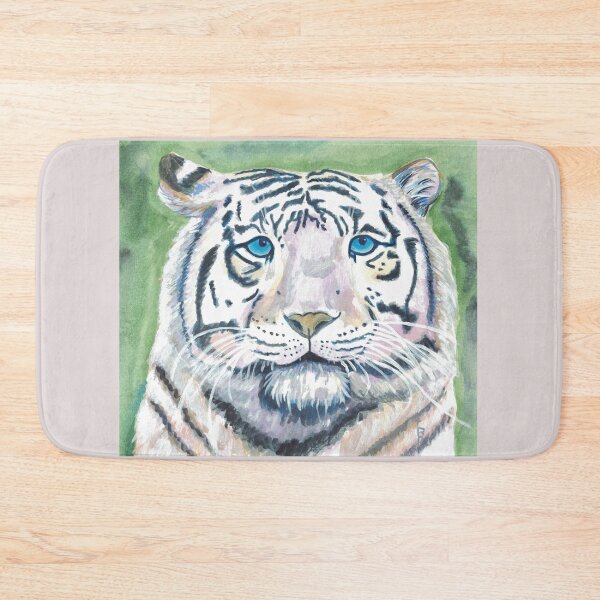 Item preview, white tiger blue eyes stare designed and sold by CrittersByLola.