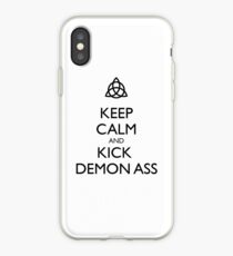 Keep Calm and Kick Demon Ass iPhone Case