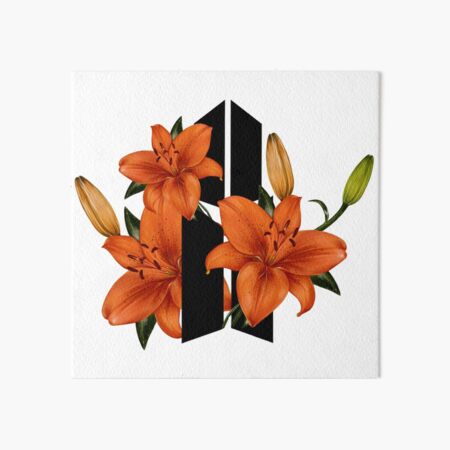 BTS ARMY LOGO X TIGER FLOWERS Art Board Print