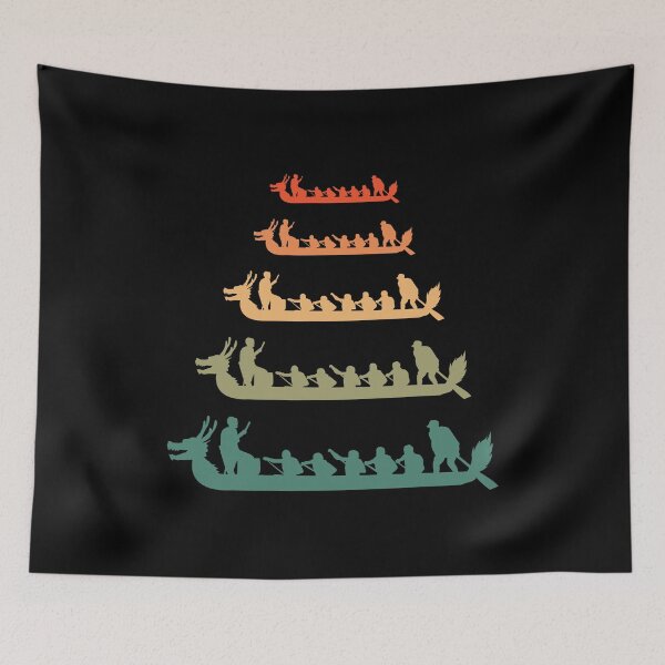 Item preview, Vintage Retro Dragon Boat Racing Crew Paddlers Water Sports designed and sold by CuteDesigns1.