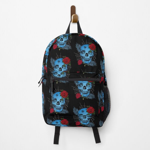 Item preview, Blue skull with roses and spider web designed and sold by Disturbed-Mind.