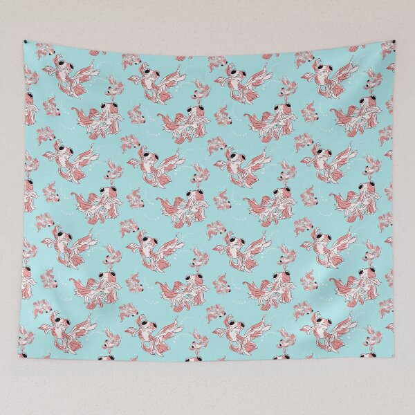 Item preview, cute playful goldfish pink blue black designed and sold by euise.