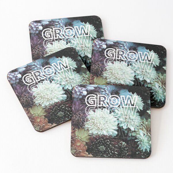 Item preview, GROW (above) - Cool Tinted Flowers, Floral Background designed and sold by AliceSLee.