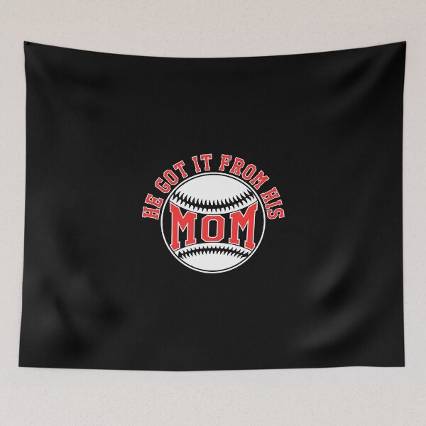 Item preview, He Got It From His Mom Baseball Quote Gift Sticker designed and sold by monica45je.