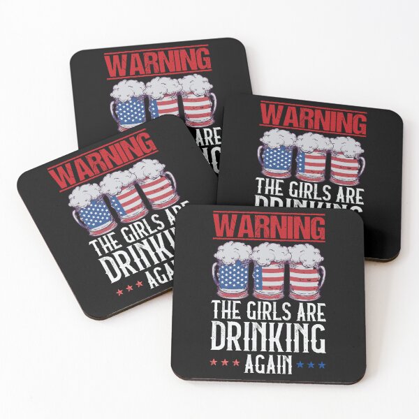 Item preview, Funny 4th Of July Beer American Flag, Warning The Girls Are Drinking Again designed and sold by ohmier.