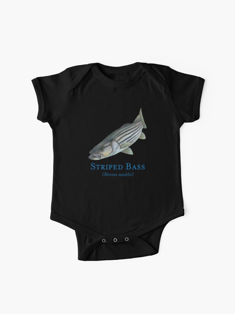 Striped Bass Fish Portrait Baby One-Piece for Sale by