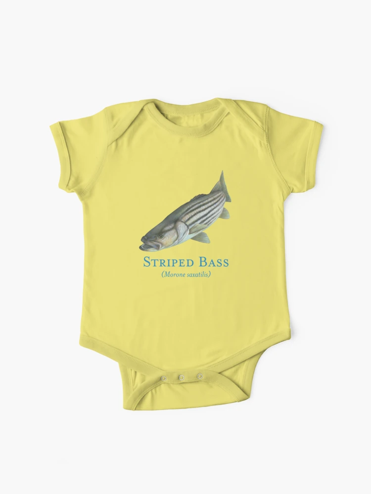 Striped Bass Fish Portrait Baby One-Piece for Sale by