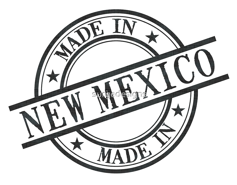 Made In New Mexico Stamp Style Logo Symbol Black by surgedesigns
