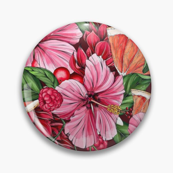 Item preview, Hibiscus Raspberry Lemon Pattern  designed and sold by banothsonu.