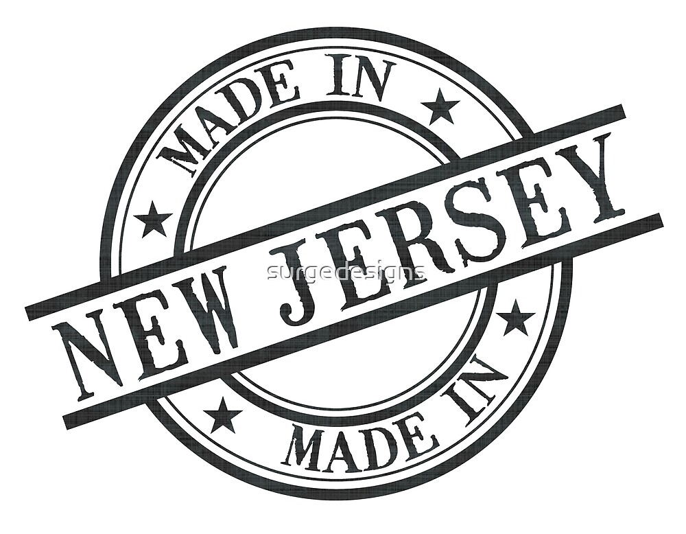 "Made In New Jersey Stamp Style Logo Symbol Black" by surgedesigns
