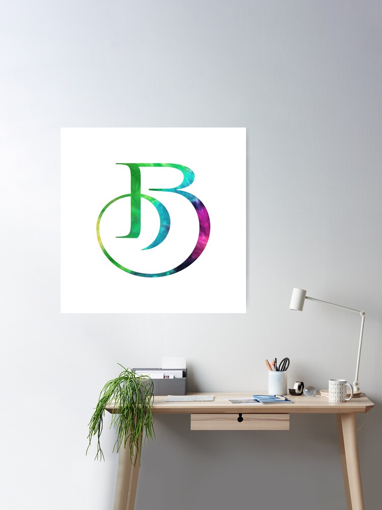 B Tie Dye Monogram Initial Poster for Sale by jenlee2237