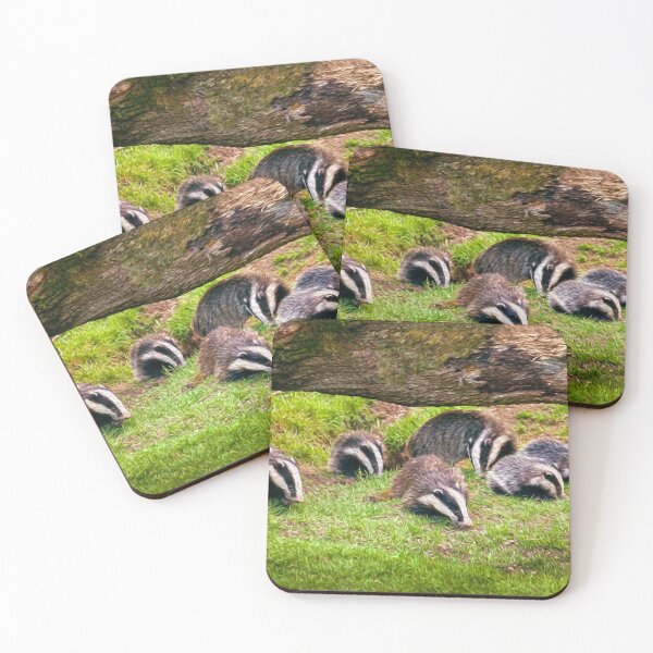 Item preview, Group of Badgers in nature designed and sold by friendlyfauna.