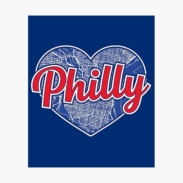 Item preview, Love Philadelphia Baseball Basketball Heart Philly City Map designed and sold by pixeljamz.