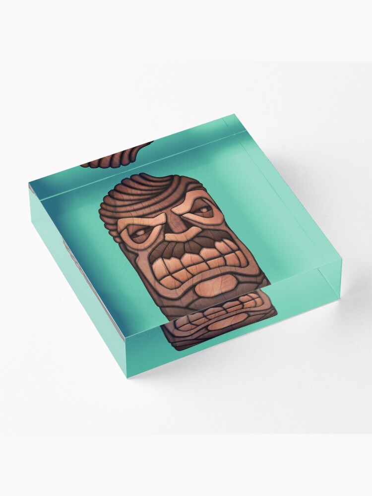 "Ron Swanson Tiki Mask" Acrylic Block for Sale by solublepeter Redbubble