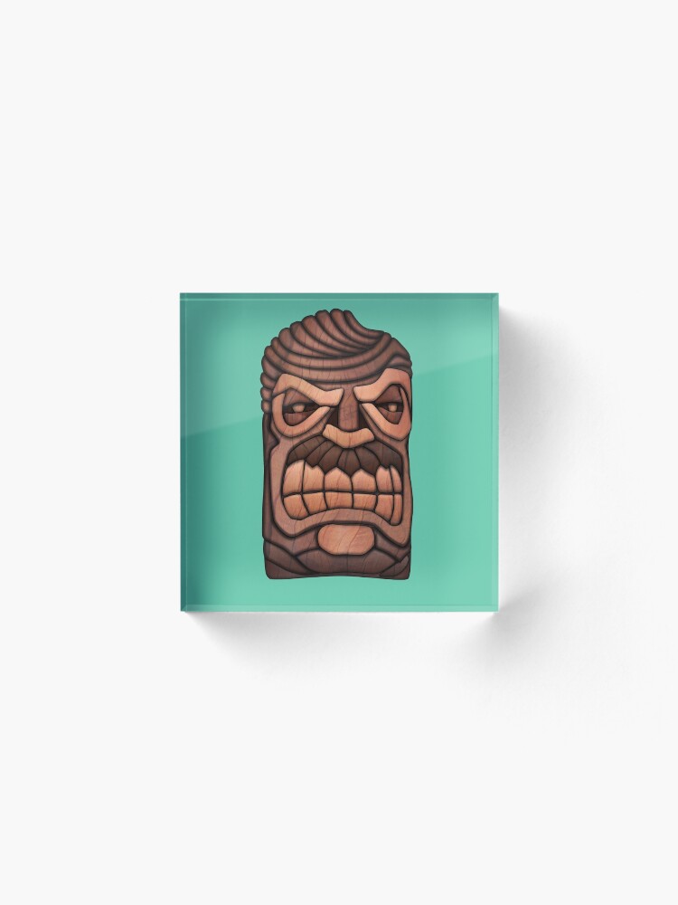 "Ron Swanson Tiki Mask" Acrylic Block for Sale by solublepeter Redbubble