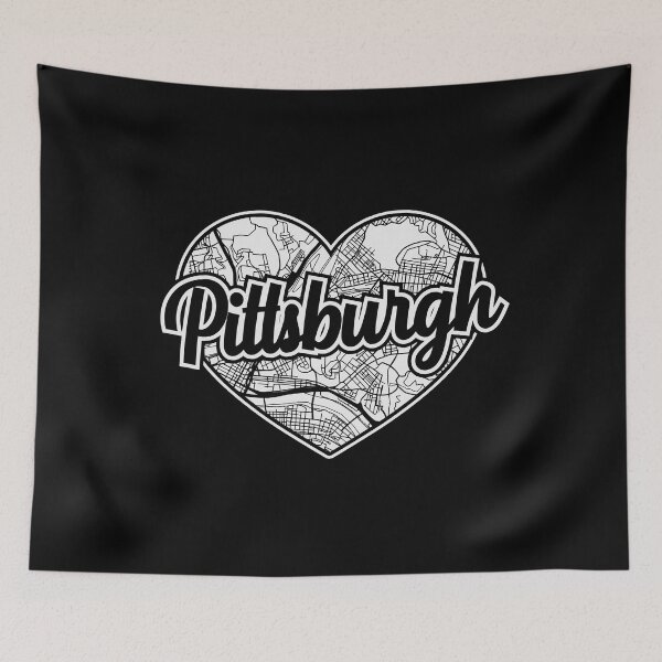 Item preview, Love Pittsburgh Heart City Map designed and sold by pixeljamz.