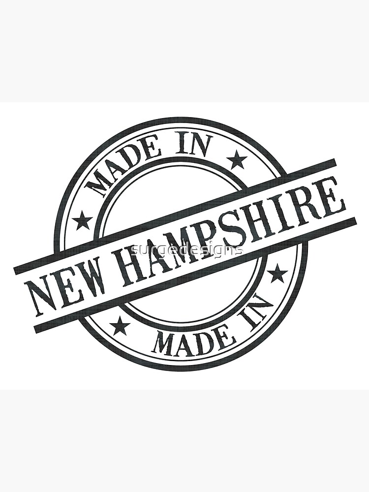 "Made In New Hampshire Stamp Style Logo Black" Poster by surgedesigns