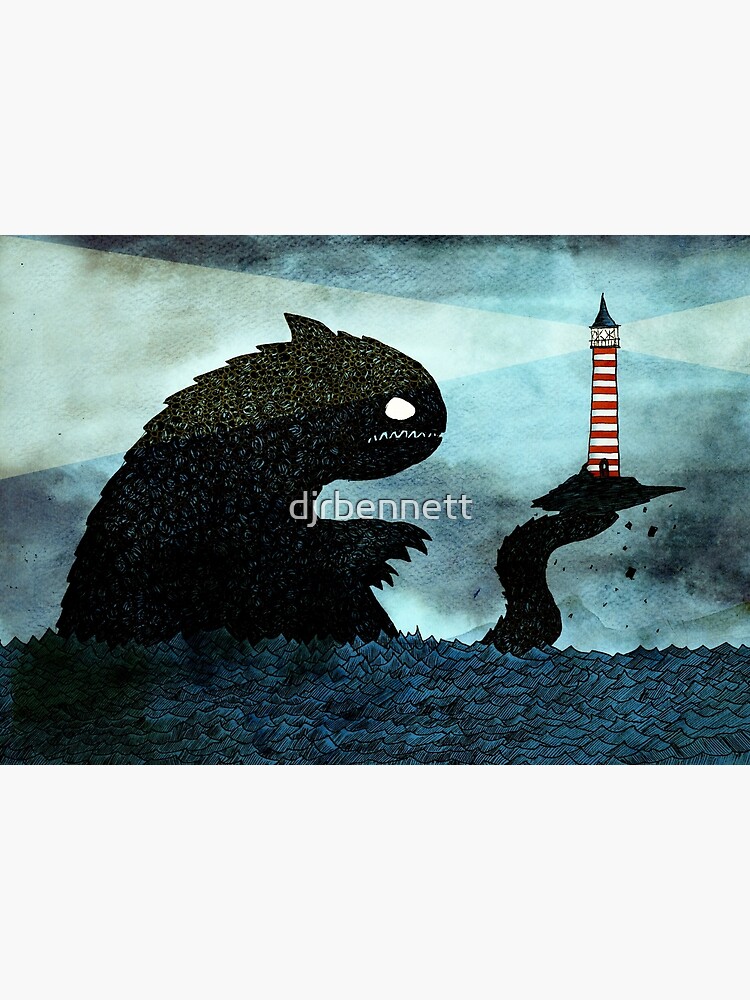 Sea monster & Lighthouse by djrbennett