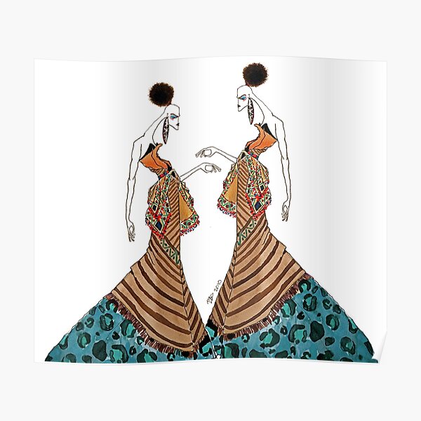 Africa Blue Leopard Poster