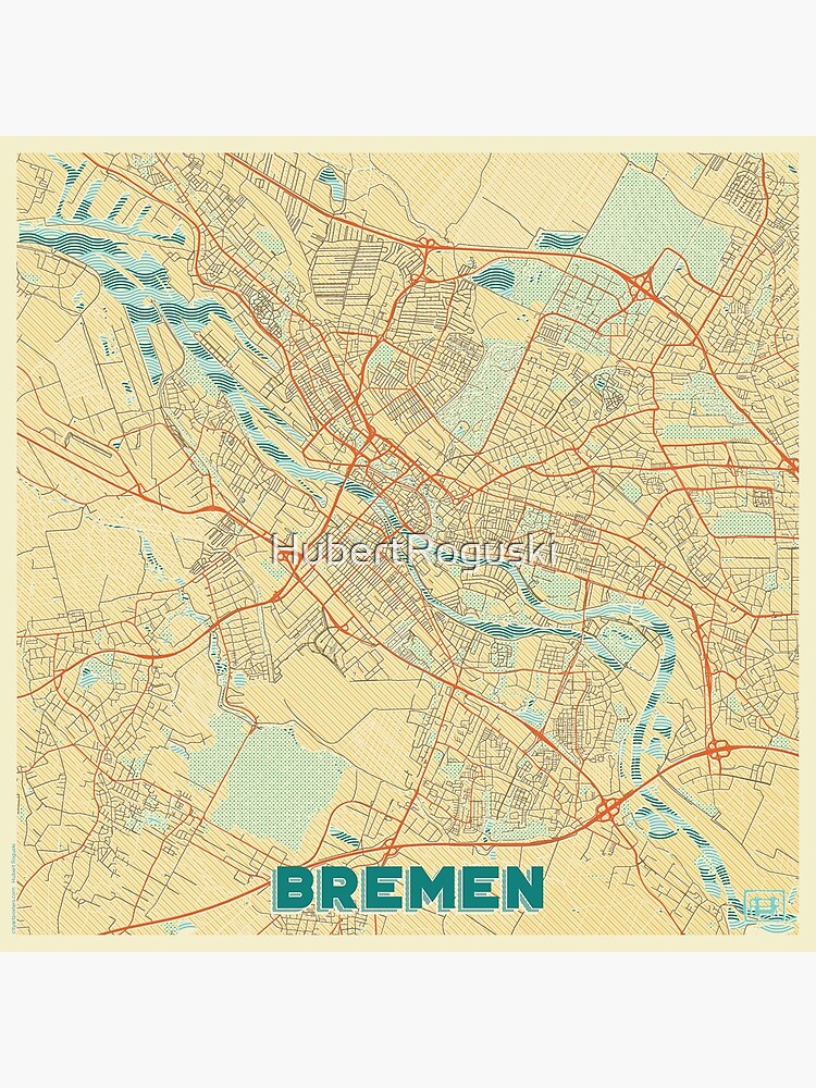 Bremen Map Retro by HubertRoguski