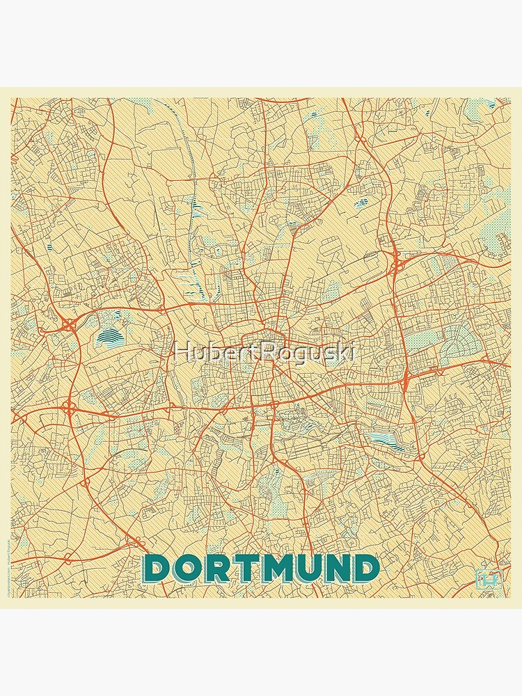 Dortmund Map Retro by HubertRoguski