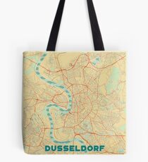 Bolsa de tela Mapa de Dusseldorf Retro
