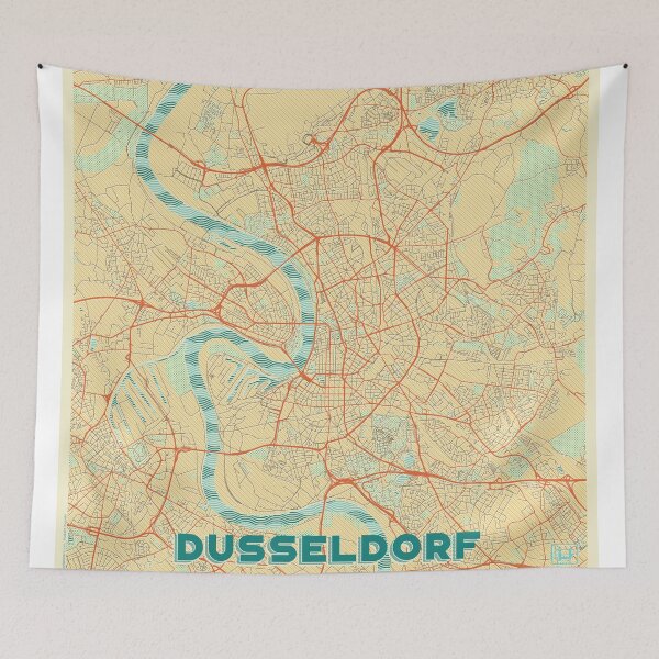 Item preview, Dusseldorf Map Retro designed and sold by HubertRoguski.