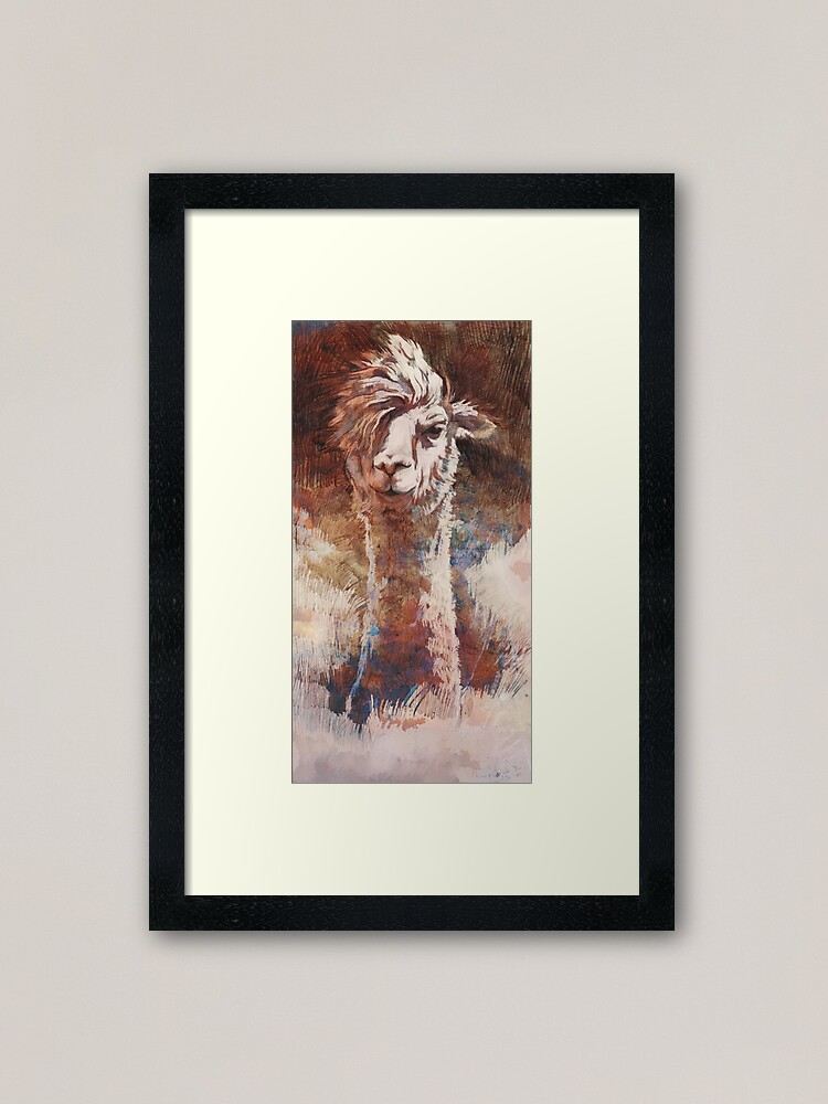 Alternative Ansicht von Artsy Llama Gerahmter Kunstdruck