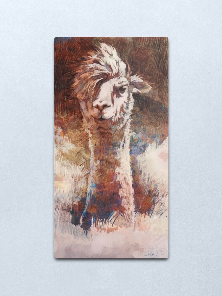 Alternative Ansicht von Artsy Llama Metallbild
