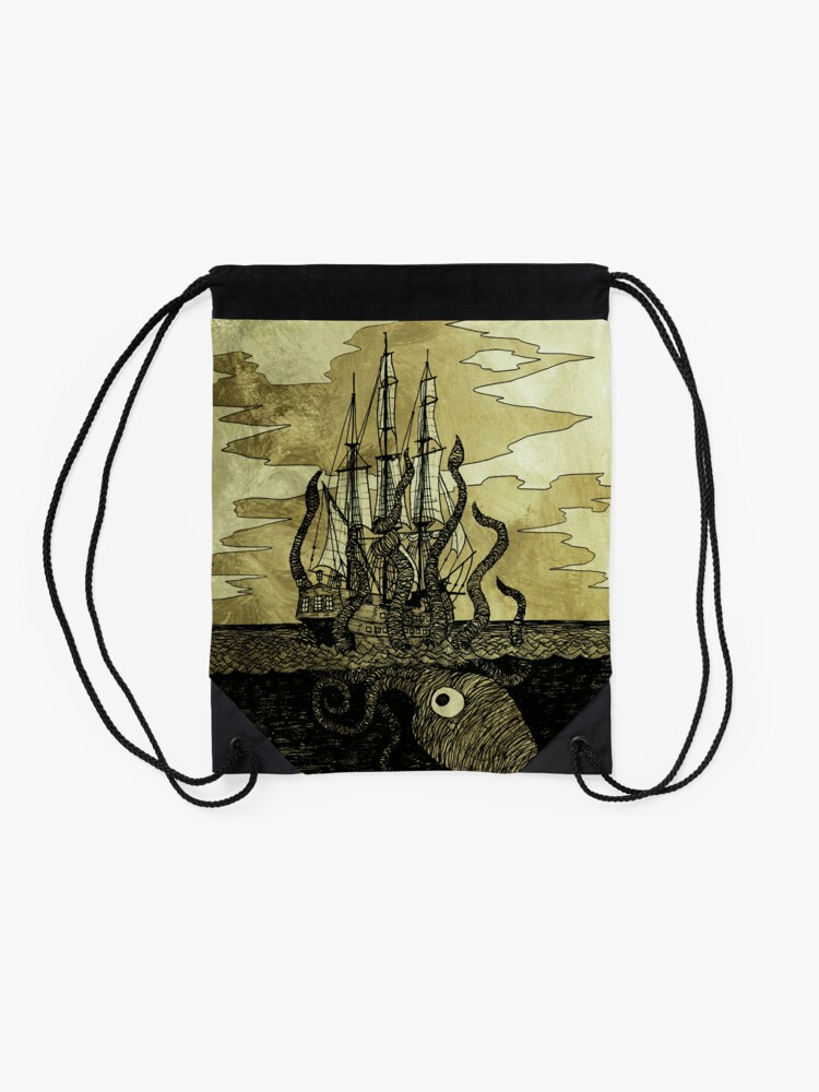 Alternate view of Kraken Hug Drawstring Bag